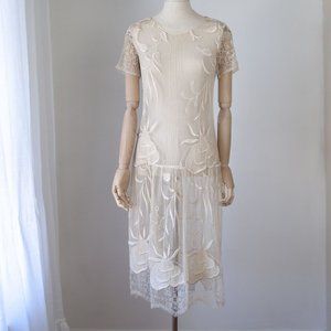 1920's Embroidered Tulle Dress